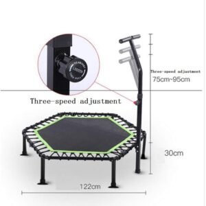 HSBAIS Fitness Trampoline with Height-Adjustable Handle – Bild 2